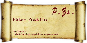 Péter Zsaklin névjegykártya