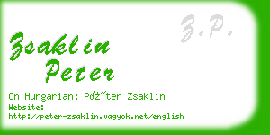 zsaklin peter business card